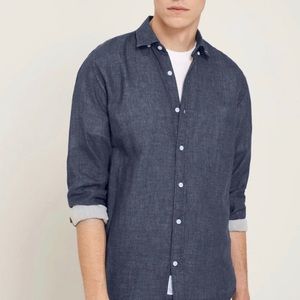 Frank and Oak Heather lined button down shirt